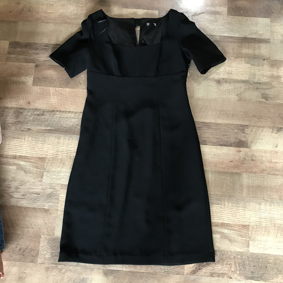 Ann Taylor black bow back square neck dress - Picture 3 of 6